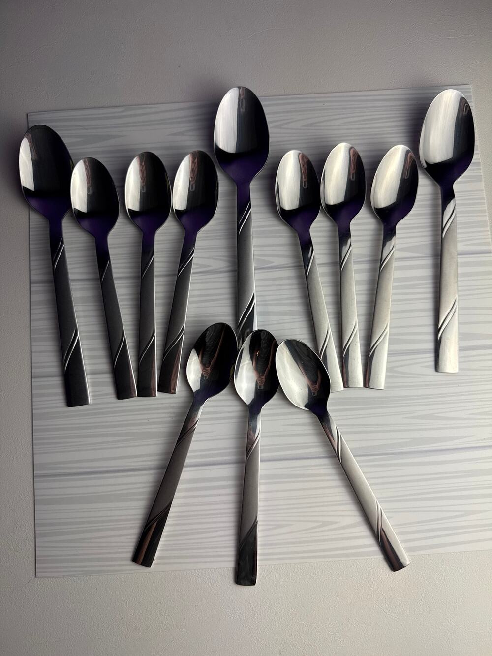 Cambridge Kara Frost Stainless Flatware Spoons Lot 12 Pc Replacement Silverware